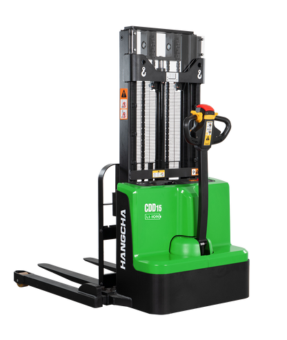 24V Electric Lithium-ion Walkie Straddle Stacker - 3,000lbs