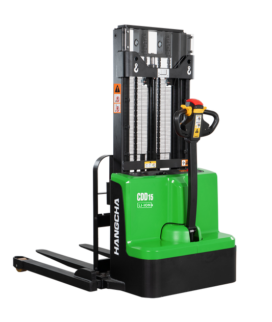 24V Electric Lithium-ion Walkie Straddle Stacker - 3,000lbs