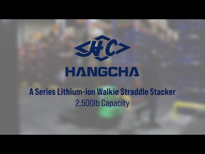 24V Electric Lithium-ion Walkie Straddle Stacker - 2,500lbs